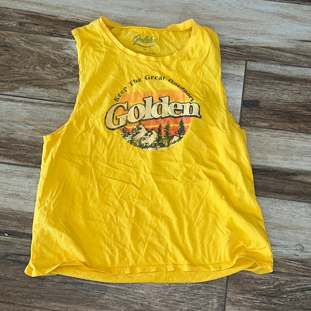 Golden yellow golden sleeveless tank
